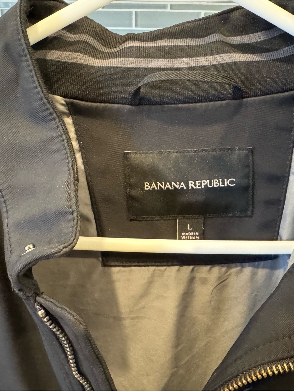 Banana Republic Navy Blue Zip-Up Bomber Jacket